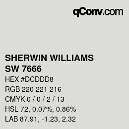 カラーコード: SHERWIN WILLIAMS<br>SW 7666 - Fleur De Sel | qconv.com