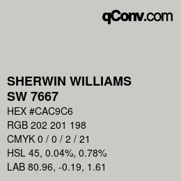 颜色代码: SHERWIN WILLIAMS<br>SW 7667 - Zircon | qconv.com