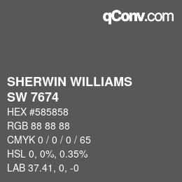 颜色代码: SHERWIN WILLIAMS<br>SW 7674 - Peppercorn | qconv.com