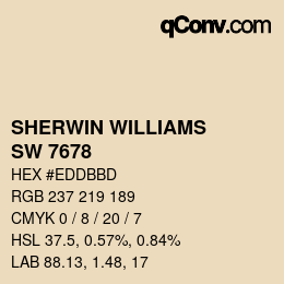颜色代码: SHERWIN WILLIAMS<br>SW 7678 - Cottage Cream | qconv.com