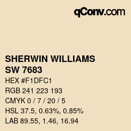 颜色代码: SHERWIN WILLIAMS<br>SW 7683 - Buff | qconv.com
