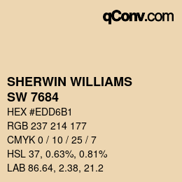 颜色代码: SHERWIN WILLIAMS<br>SW 7684 - Concord Buff | qconv.com