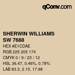 カラーコード: SHERWIN WILLIAMS<br>SW 7688 - Sundew | qconv.com