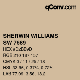 カラーコード: SHERWIN WILLIAMS<br>SW 7689 - Row House Tan | qconv.com