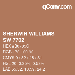 カラーコード: SHERWIN WILLIAMS<br>SW 7702 - Spiced Cider | qconv.com