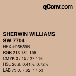 Color code: SHERWIN WILLIAMS<br>SW 7704 - Tower Tan | qconv.com