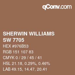 颜色代码: SHERWIN WILLIAMS<br>SW 7705 - Wheat Penny | qconv.com