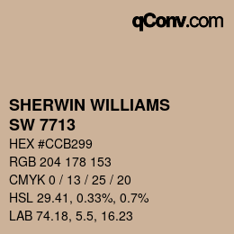 Color code: SHERWIN WILLIAMS<br>SW 7713 - Tawny Tan | qconv.com