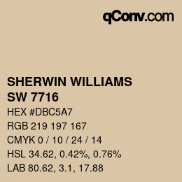 カラーコード: SHERWIN WILLIAMS<br>SW 7716 - Croissant | qconv.com