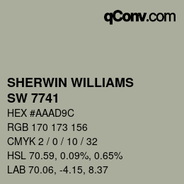 Color code: SHERWIN WILLIAMS<br>SW 7741 - Willow Tree | qconv.com