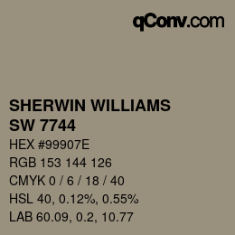 カラーコード: SHERWIN WILLIAMS<br>SW 7744 - Zeus | qconv.com