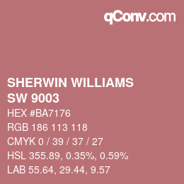 カラーコード: SHERWIN WILLIAMS<br>SW 9003 - Rita's Rouge | qconv.com