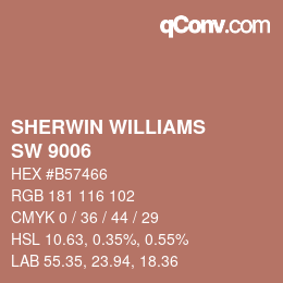カラーコード: SHERWIN WILLIAMS<br>SW 9006 - Rojo Dust | qconv.com