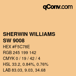カラーコード: SHERWIN WILLIAMS<br>SW 9008 - Bellini Fizz | qconv.com