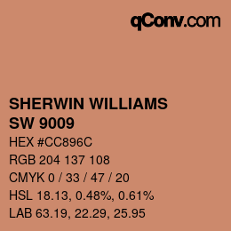 Farbcode: SHERWIN WILLIAMS<br>SW 9009 - Subdued Sienna | qconv.com