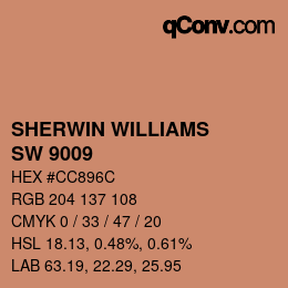 Farbcode: SHERWIN WILLIAMS<br>SW 9009 - Subdued Sienna | qconv.com