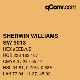 Farbcode: SHERWIN WILLIAMS<br>SW 9013 - Olden Amber | qconv.com