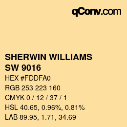Color code: SHERWIN WILLIAMS<br>SW 9016 - La Luna Amarilla | qconv.com