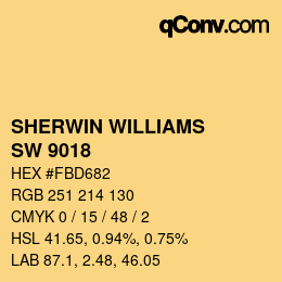 カラーコード: SHERWIN WILLIAMS<br>SW 9018 - Honey Bees | qconv.com