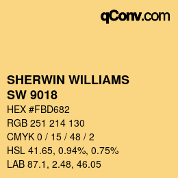 カラーコード: SHERWIN WILLIAMS<br>SW 9018 - Honey Bees | qconv.com