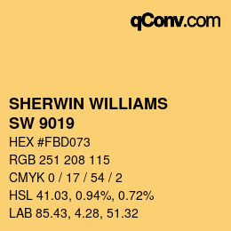 Color code: SHERWIN WILLIAMS<br>SW 9019 - Golden Plumeria | qconv.com