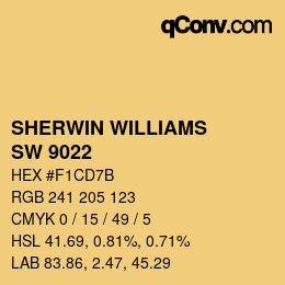 カラーコード: SHERWIN WILLIAMS<br>SW 9022 - Yellow Bird | qconv.com