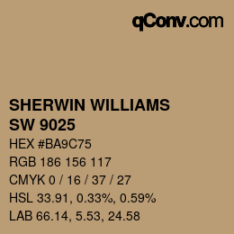 Color code: SHERWIN WILLIAMS<br>SW 9025 - Coriander Powder | qconv.com