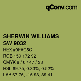 颜色代码: SHERWIN WILLIAMS<br>SW 9032 - Stay In Lime | qconv.com