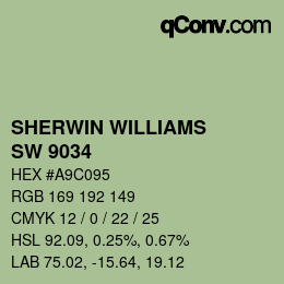 Color code: SHERWIN WILLIAMS<br>SW 9034 - Seawashed Glass | qconv.com