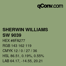 Color code: SHERWIN WILLIAMS<br>SW 9039 - Broccoflower | qconv.com