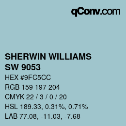 颜色代码: SHERWIN WILLIAMS<br>SW 9053 - Agua Fría | qconv.com