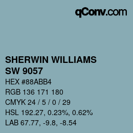 カラーコード: SHERWIN WILLIAMS<br>SW 9057 - Aquitaine | qconv.com