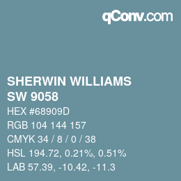 Color code: SHERWIN WILLIAMS<br>SW 9058 - Secret Cove | qconv.com