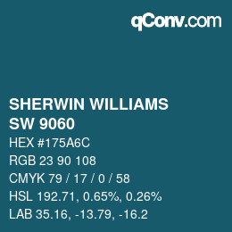 カラーコード: SHERWIN WILLIAMS<br>SW 9060 - Connor's Lakefront | qconv.com