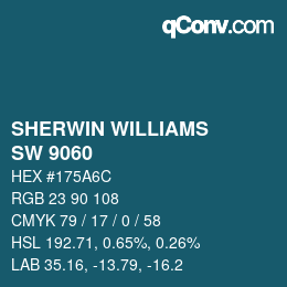 カラーコード: SHERWIN WILLIAMS<br>SW 9060 - Connor's Lakefront | qconv.com