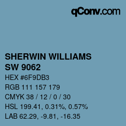 カラーコード: SHERWIN WILLIAMS<br>SW 9062 - Bluebird Feather | qconv.com