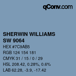 Color code: SHERWIN WILLIAMS<br>SW 9064 - Bluesy Note | qconv.com