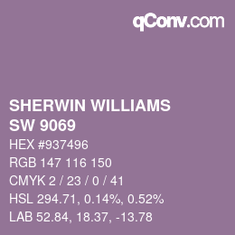 カラーコード: SHERWIN WILLIAMS<br>SW 9069 - Veri Berri | qconv.com