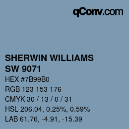 Color code: SHERWIN WILLIAMS<br>SW 9071 - Dyer's Woad | qconv.com