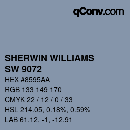 カラーコード: SHERWIN WILLIAMS<br>SW 9072 - Dried Lavender | qconv.com