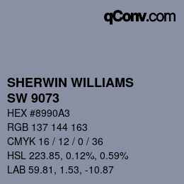 Color code: SHERWIN WILLIAMS<br>SW 9073 - Dusty Heather | qconv.com