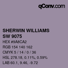 Color code: SHERWIN WILLIAMS<br>SW 9075 - Berry Cream | qconv.com