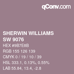 カラーコード: SHERWIN WILLIAMS<br>SW 9076 - Ruby Violet | qconv.com