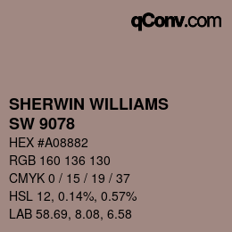 Farbcode: SHERWIN WILLIAMS<br>SW 9078 - Cocoa Berry | qconv.com