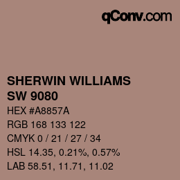 颜色代码: SHERWIN WILLIAMS<br>SW 9080 - Hushed Auburn | qconv.com