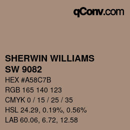 Color code: SHERWIN WILLIAMS<br>SW 9082 - Chocolate Powder | qconv.com