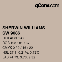 カラーコード: SHERWIN WILLIAMS<br>SW 9086 - Cool Beige | qconv.com