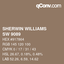 颜色代码: SHERWIN WILLIAMS<br>SW 9089 - Llama Wool | qconv.com