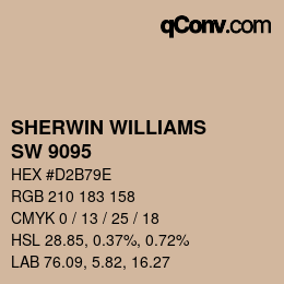 Color code: SHERWIN WILLIAMS<br>SW 9095 - Ginger Root | qconv.com