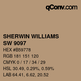 颜色代码: SHERWIN WILLIAMS<br>SW 9097 - Soft Fawn | qconv.com